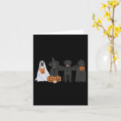 Black Labrador Halloween Kaart (Gele Bloem)