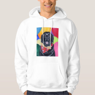 Black Labrador Happy Birthay Painting Hoodie