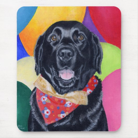 Black Labrador Happy Birthay Painting Muismat (Voorkant)