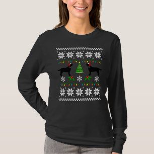Black Labrador Happy KerstSweater Pattern T-shirt