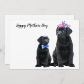 Black Labrador Happy Moederdag - Schattigee honden Feestdagenkaart (Voorkant / Achterkant)