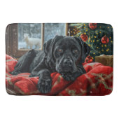 Black Labrador Hond Kerstfeest Badmat (Voorkant)