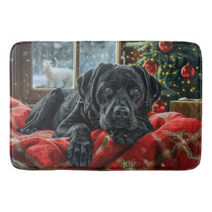 Black Labrador Hond Kerstfeest Badmat