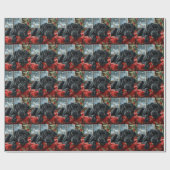 Black Labrador Hond Kerstfeest Cadeaupapier (Vlak)