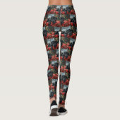 Black Labrador Hond Kerstfeest Leggings (Achterkant)