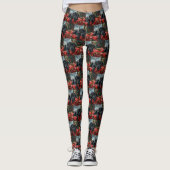 Black Labrador Hond Kerstfeest Leggings (Voorkant)
