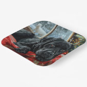 Black Labrador Hond Kerstfeest Papieren Bordje (Gebogen)