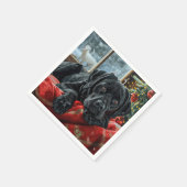 Black Labrador Hond Kerstfeest Servet (Hoek)