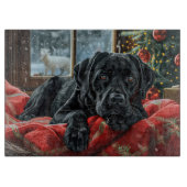 Black Labrador Hond Kerstfeest Snijplank (Voorkant)