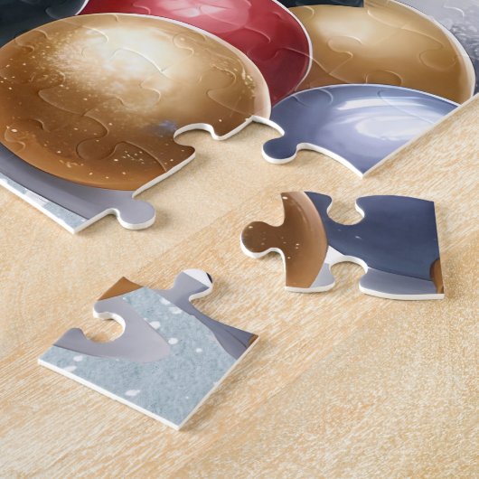 Black Labrador Hondenkerstboom Kerstmis Legpuzzel (Zijkant)