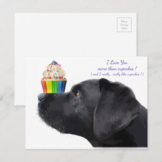 Black Labrador - Hondenliefhebber - Briefkaart (Voorkant / Achterkant)