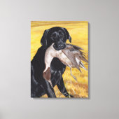 Black Labrador Hunting Dog Canvas Afdruk (Voorkant)