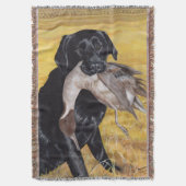 Black Labrador Hunting Dog Deken (Voorkant Verticaal)