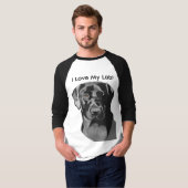 Black Labrador" I Love My Lab" T-shirt (Voorkant volledig)