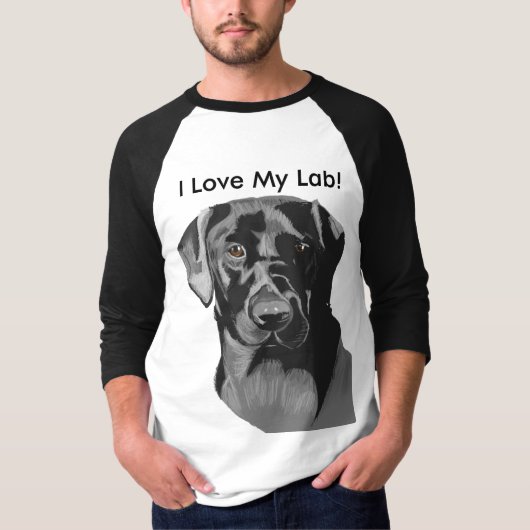 Black Labrador" I Love My Lab" T-shirt (Voorkant)