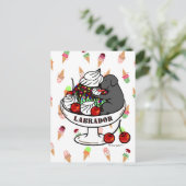 Black Labrador & Ice Cream Sundae Briefkaart (Staand voorkant)