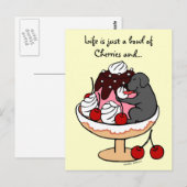 Black Labrador & Ice Cream Sundae Briefkaart (Voorkant / Achterkant)