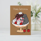 Black Labrador & Ice Cream Sundae Kaart (Staand voorkant)