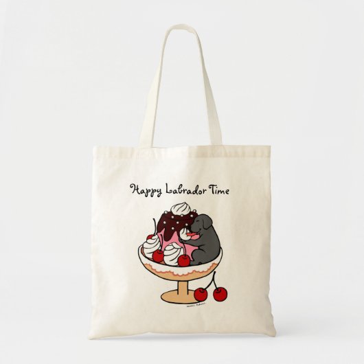 Black Labrador & Ice Cream Sundae Tote Bag (Voorkant)