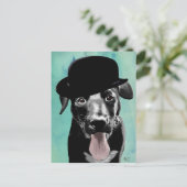 Black Labrador in Bowler Pet Briefkaart (Staand voorkant)