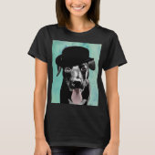 Black Labrador in Bowler Pet T-shirt (Voorkant)