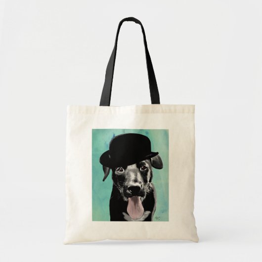 Black Labrador in Bowler Pet Tote Bag (Voorkant)