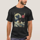 Black Labrador Japanese Kanagawa Wave Funny Surf D T-shirt (Voorkant)