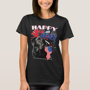 Black Labrador Juli 4th T-Shirt Black Lab Patriot