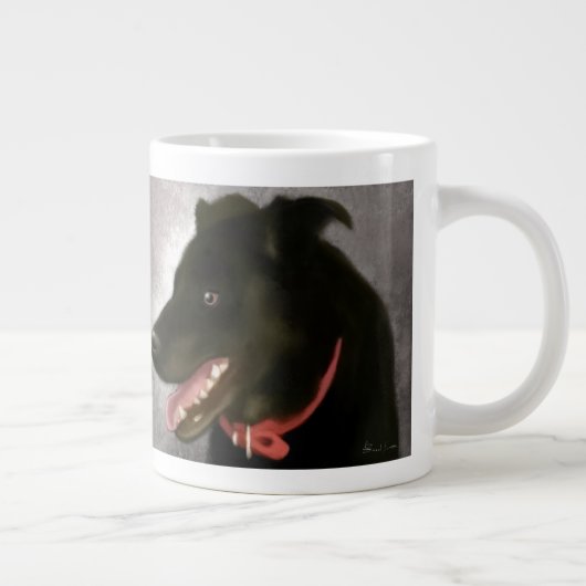 Black Labrador Jumbo Coffee Mok (Rechts)