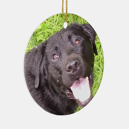 Black Labrador Keramisch Ornament (Rechts)