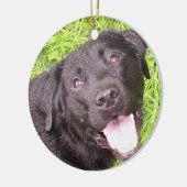 Black Labrador Keramisch Ornament (Links)