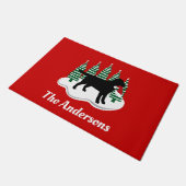 Black Labrador-kerstboombomen Deurmat (Schuin)