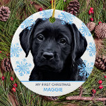 Black Labrador Kerstcute Pet Puppy Dog Keramisch Ornament<br><div class="desc">Decoreer je boom en vier je labrador met deze schattige kerst van Mijn eerste Kerstmis - Black Lab kerstsieraad. Ornament is dubbelzijdig, personaliseert met de naam één kant en jaar de andere kant. Deze kerstversiering met een zwarte labrador zal een favoriet zijn onder labrador-liefhebbers. Bezoek onze Merry Alles ~ Happy...</div>