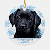 Black Labrador Kerstcute Pet Puppy Dog Keramisch Ornament (Voorkant)