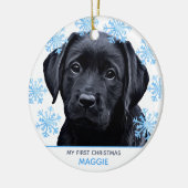 Black Labrador Kerstcute Pet Puppy Dog Keramisch Ornament (Links)