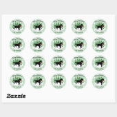 Black Labrador-kerstEvergreen Snowflakes Ronde Sticker (Vel)