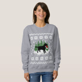 Black Labrador-kerstEvergreen Snowflakes Trui (Voorkant volledig)