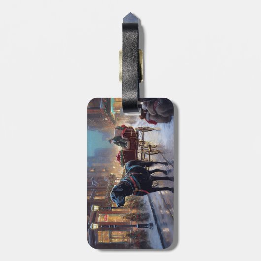 Black Labrador Kerstfeest Seizoen Bagagelabel (Achterkant verticaal)