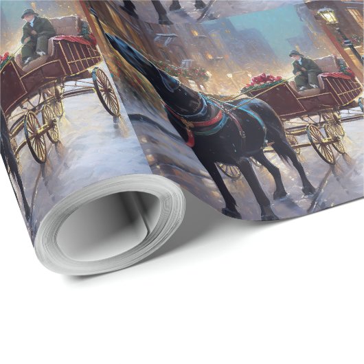 Black Labrador Kerstfeest Seizoen Cadeaupapier (Rol Hoek)