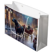 Black Labrador Kerstfeest Seizoen Groot Cadeauzakje (Voorkant Gekanteld)