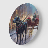 Black Labrador Kerstfeest Seizoen Grote Klok (Hoek)