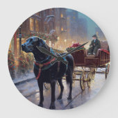 Black Labrador Kerstfeest Seizoen Grote Klok (Voorkant)