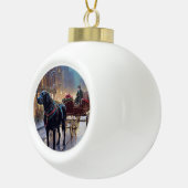 Black Labrador Kerstfeest Seizoen Keramische Bal Ornament (Rechts)