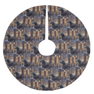 Black Labrador Kerstfeest Seizoen Kerstboom Rok