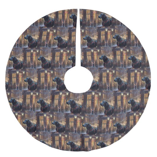 Black Labrador Kerstfeest Seizoen Kerstboom Rok (Voorkant)