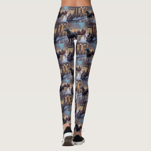 Black Labrador Kerstfeest Seizoen Leggings (Achterkant)