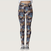 Black Labrador Kerstfeest Seizoen Leggings (Voorkant)