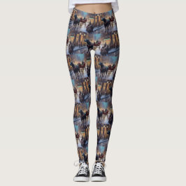 Black Labrador Kerstfeest Seizoen Leggings