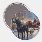 Black Labrador Kerstfeest Seizoen Magneet (Voorkant / Achterkant)
