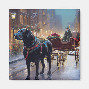 Black Labrador Kerstfeest Seizoen Magneet